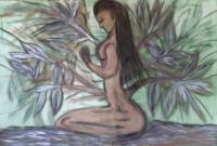 schilderij ;women intert wined n tree